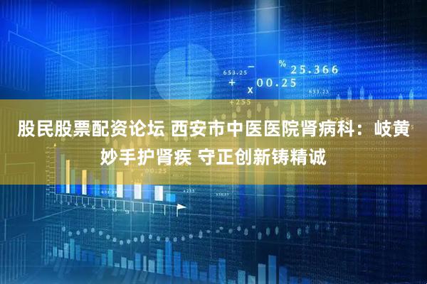 股民股票配资论坛 西安市中医医院肾病科：岐黄妙手护肾疾 守正创新铸精诚